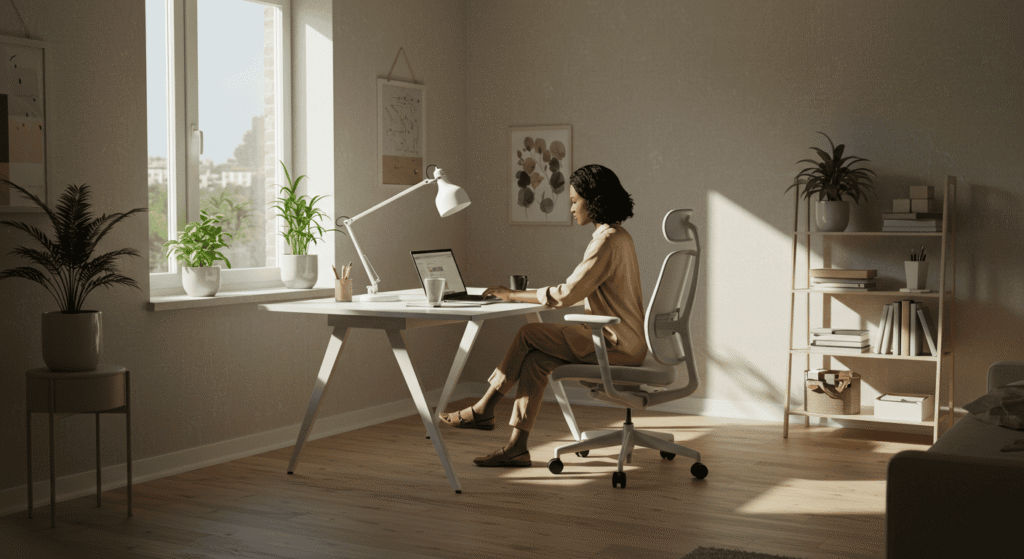 Organized home office on a budget
