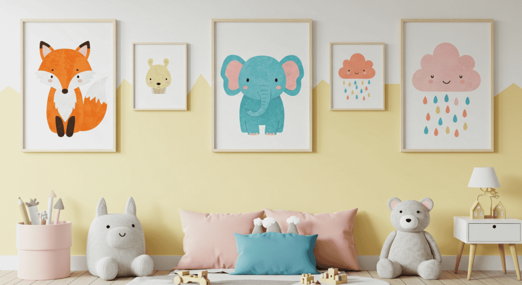 Bright and playful wall decor for kids