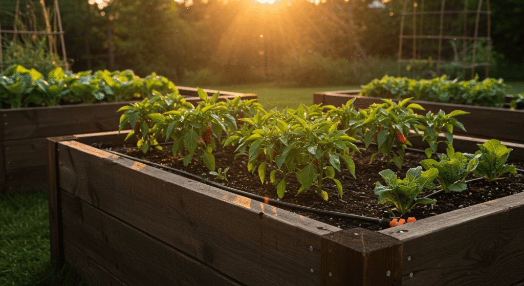 Backyard gardening ideas with DIY beds