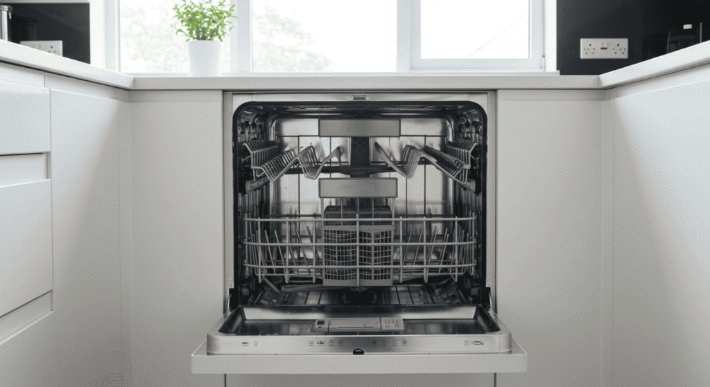 Cleaning dishwasher interior to prevent odors