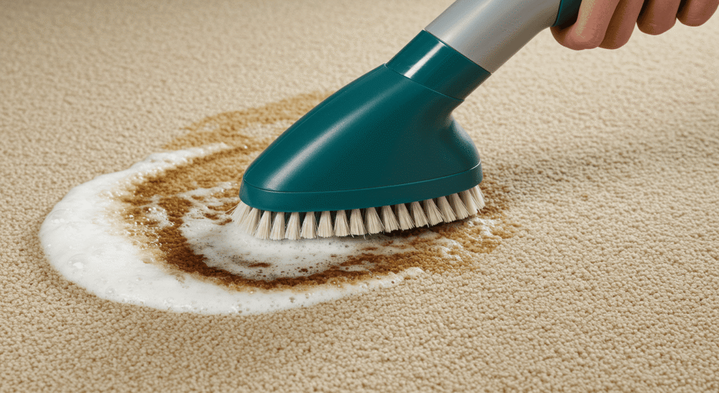 DIY cleaning solution for removing coffee stains from carpet.