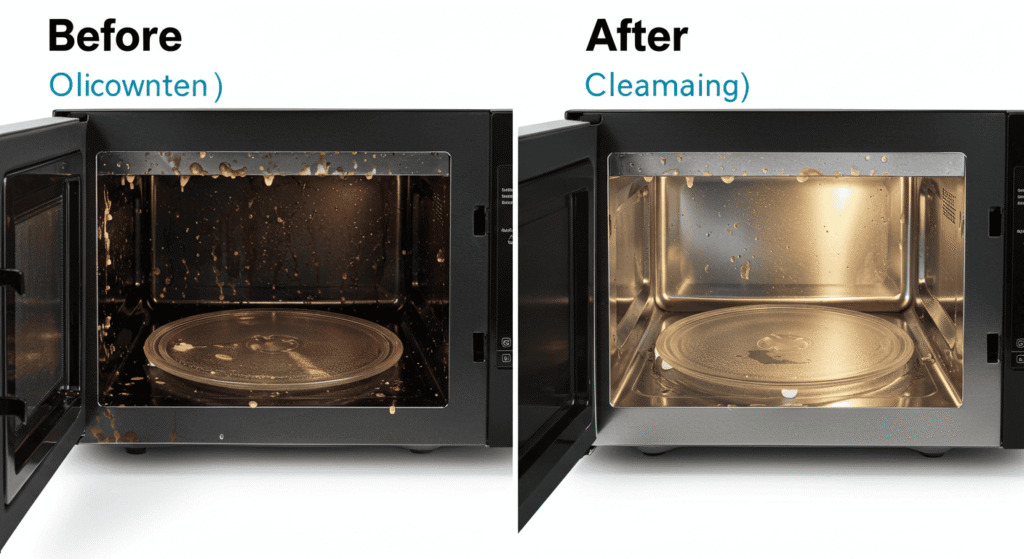 Easy DIY cleaning hacks for a sparkling clean microwave.