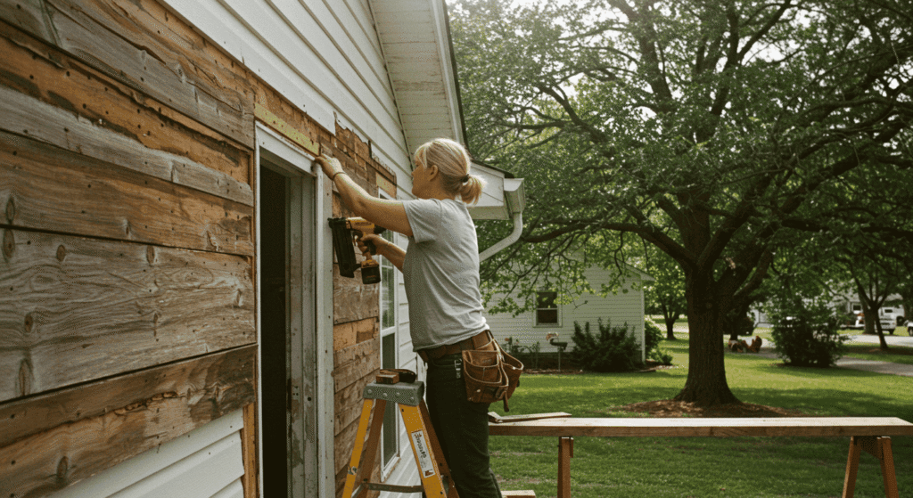 DIY home repair project in progress