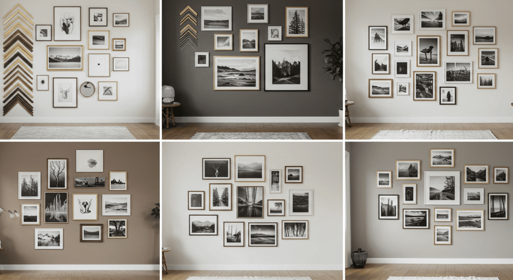 Creative wall art and frame display ideas for large spaces