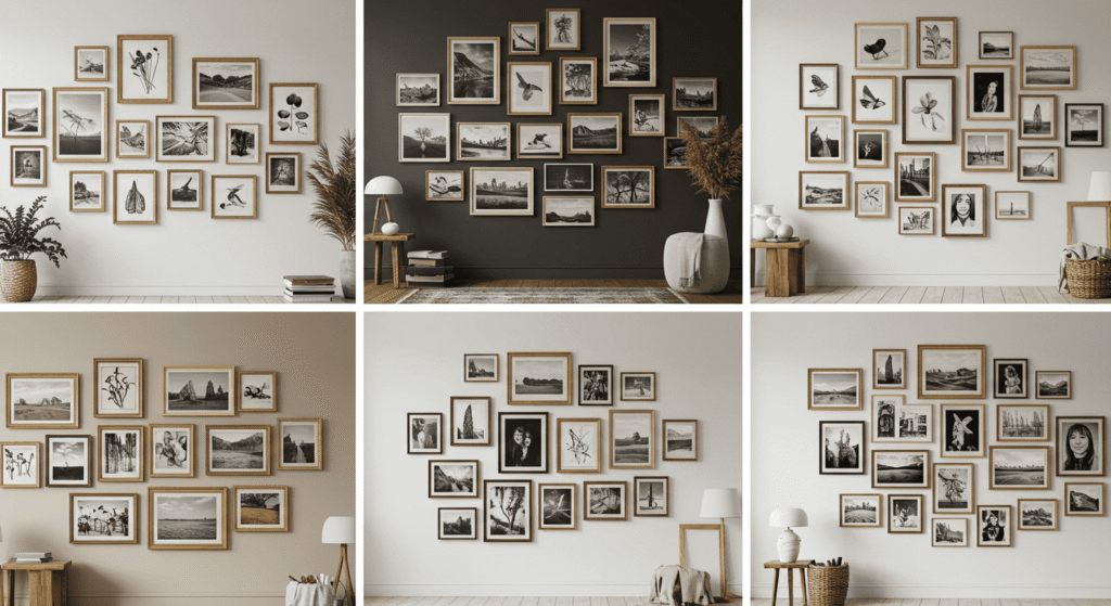 Decorate large walls with simple frame layout tips