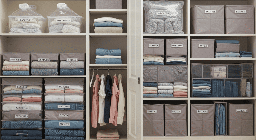 Seasonal wardrobe tips for efficient clothing storage