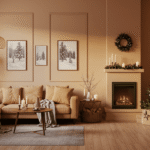 Spring-themed living room with floral cushions and pastel accents