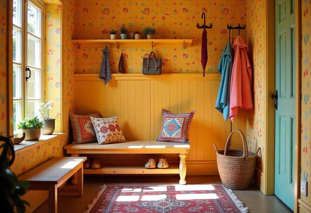 Designing a mudroom with seating and storage