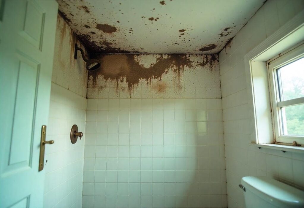 Effective mold removal from bathroom ceiling