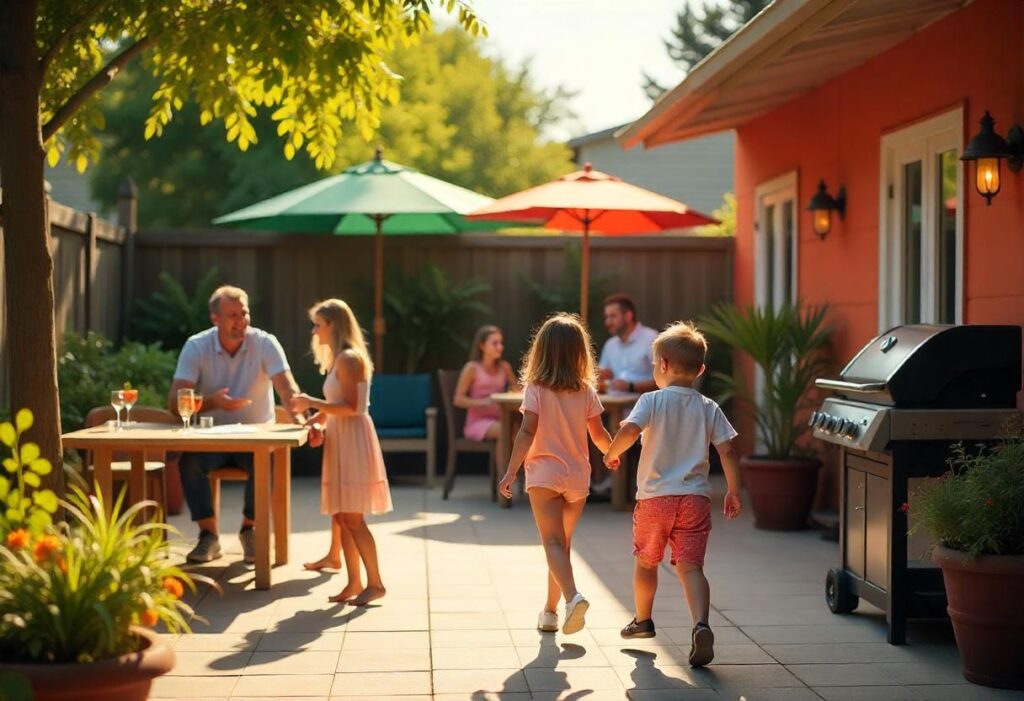 Elegant backyard patio arrangements and decor