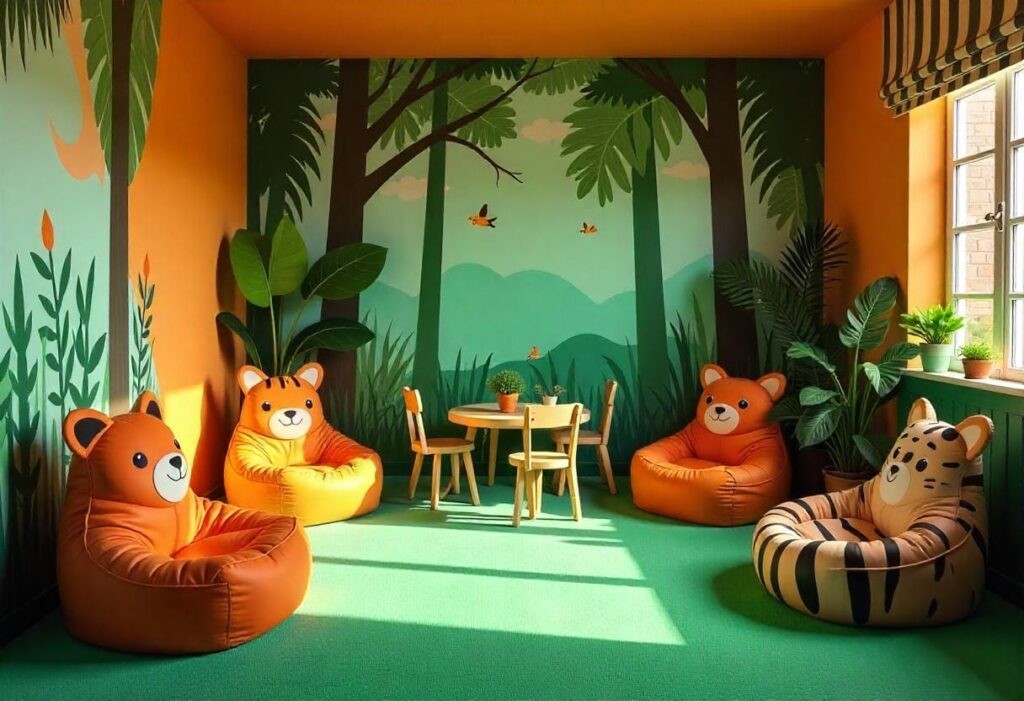 Kids' play area that evolves over time