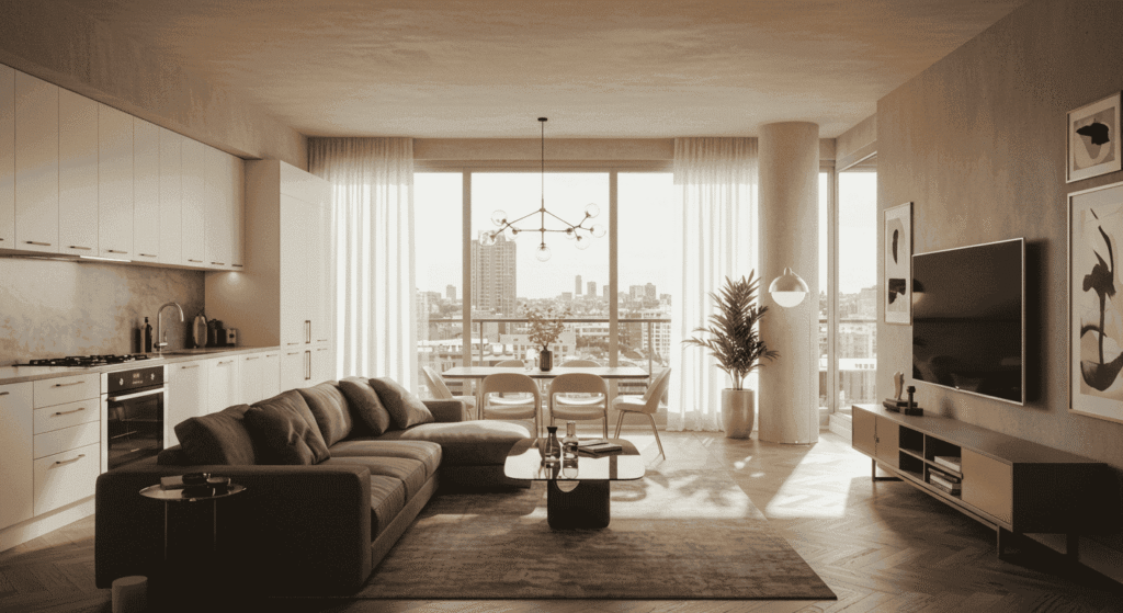 Printable first apartment checklist with essential household items.