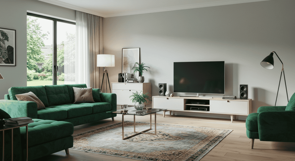 Contemporary home interior with latest furniture trends and clean design
