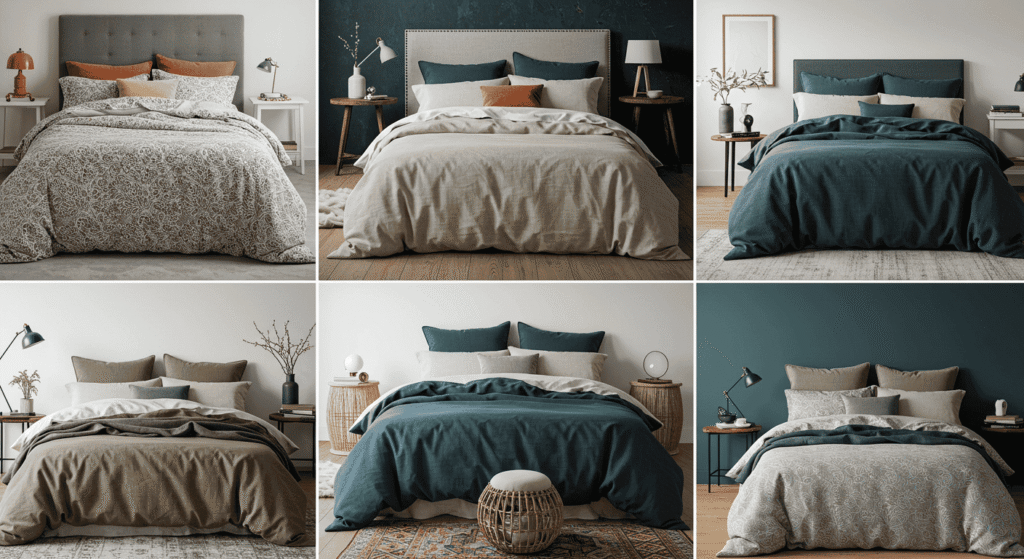 Cozy bed with fresh bedding update using elegant sheets and throws