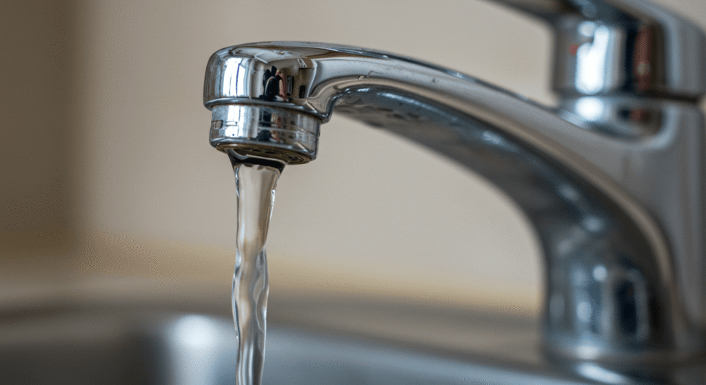 Before and after images showing improved water pressure after fixing common plumbing issues.
