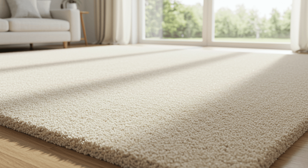 Clean, freshly vacuumed carpet in a modern home interior