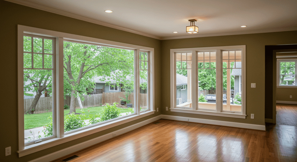 Home exterior showcasing upgraded modern windows for better curb appeal