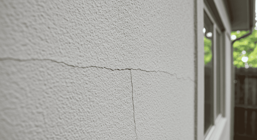 Close up of water damage on ceiling indicating possible structural issue