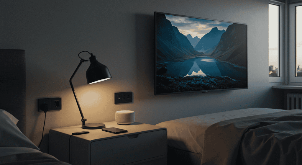 Home equipped with fire extinguishers and safety alarms.