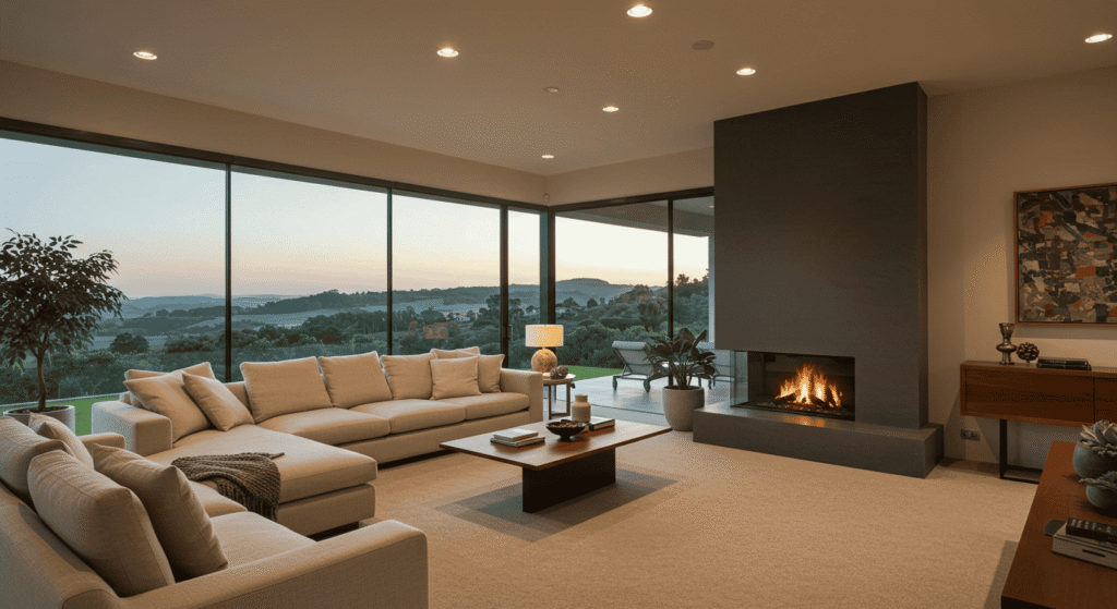 Minimalist home interior featuring inexpensive luxury-inspired details.