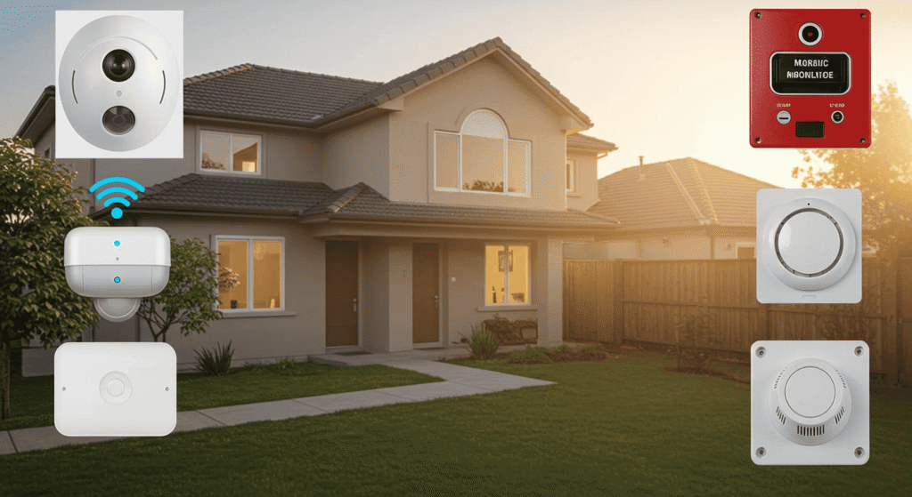 Family reviewing a home safety checklist in their living room.