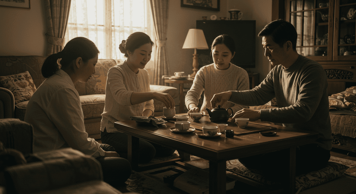 Minimalist zen space showing a morning reflection or gratitude ritual.