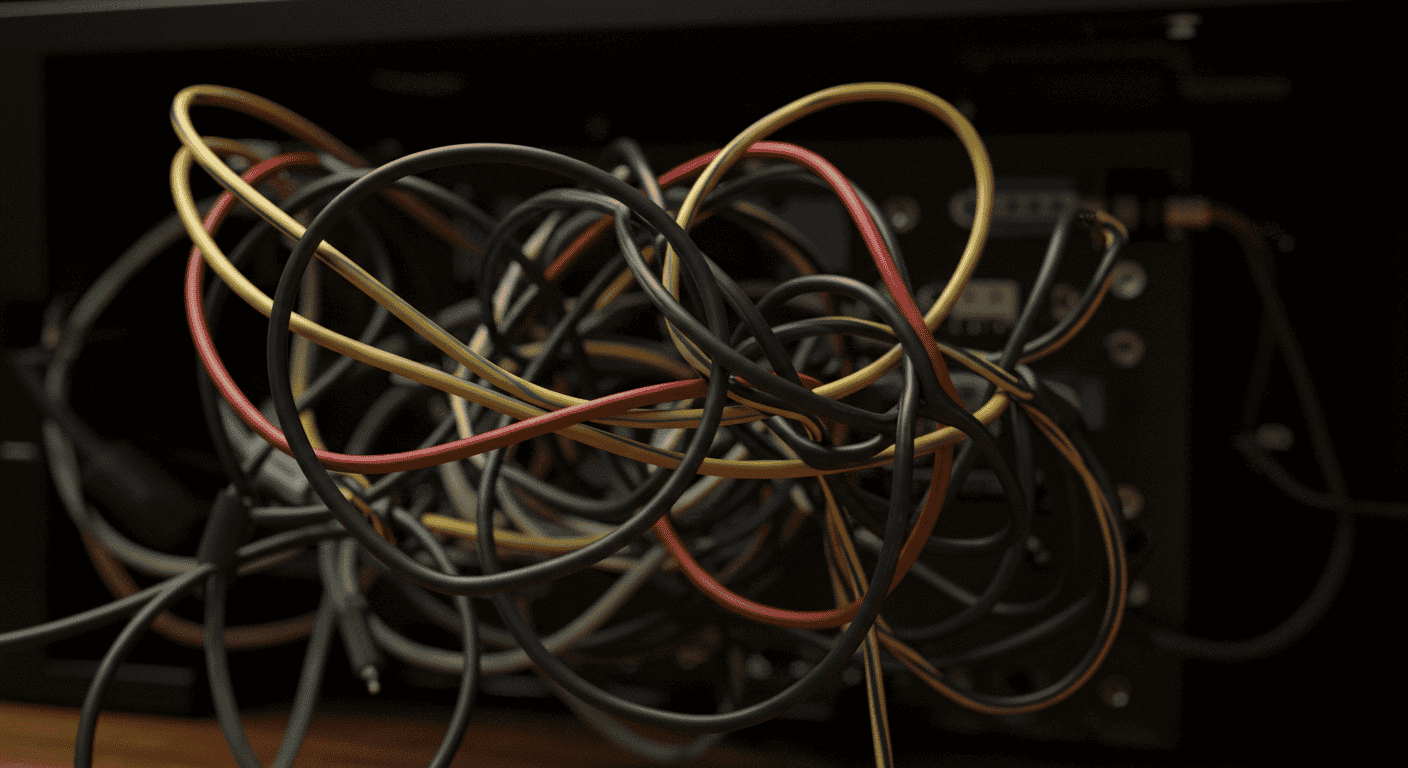 Clean workspace with hidden cables and neatly arranged tech accessories.